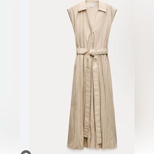 Zara Wrinkled Cap Sleeve MIDI Dress! Brand New with Tags.